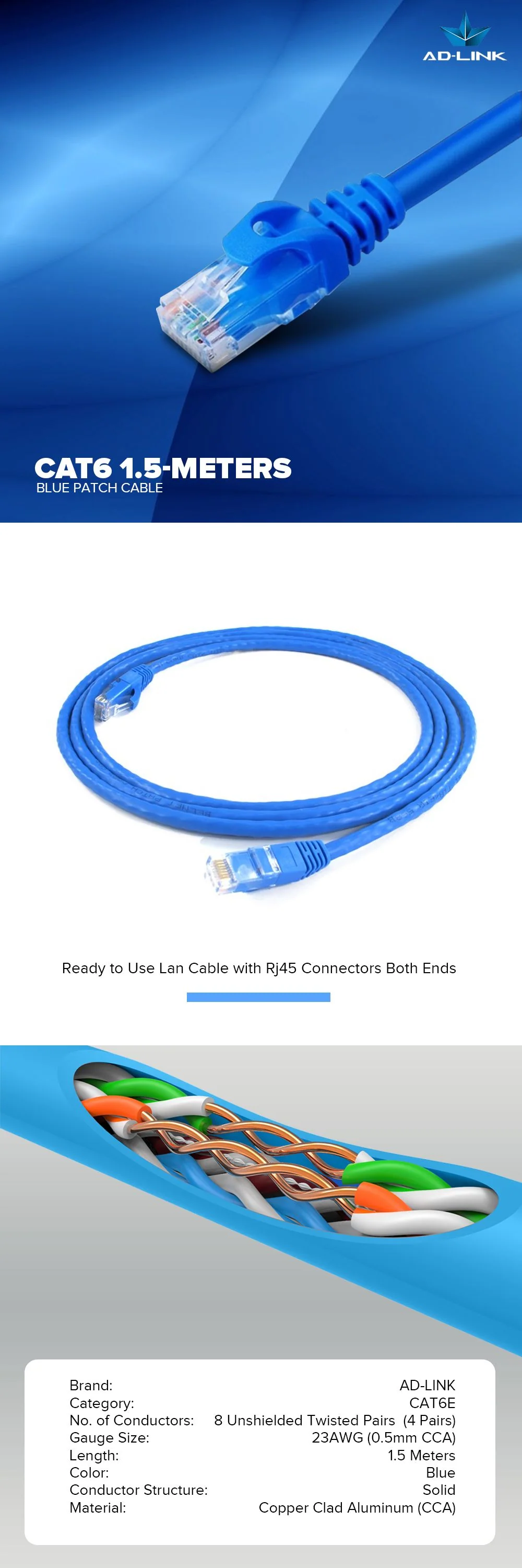 Ad-Link 10-Meters,1.5-Meters, 3-Meters and 5-Meters Cat6 Patch C - Image 12