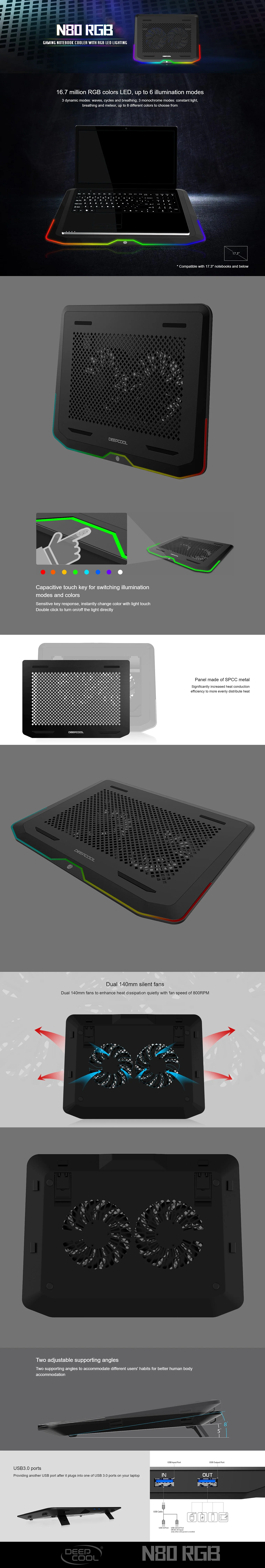 Deepcool N80 RGB Laptop Cooler - Image 7