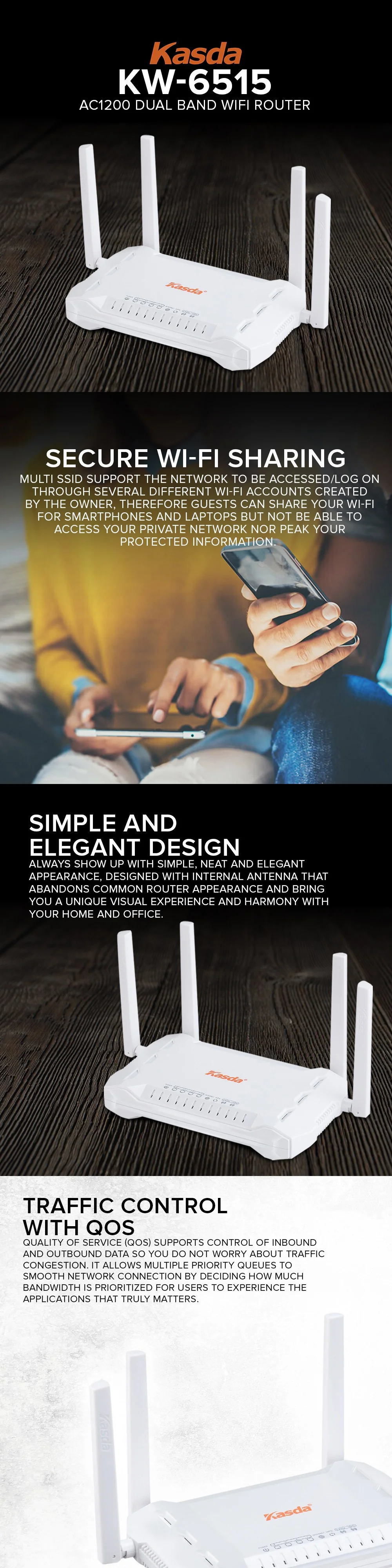 Kasda KW-6515 AC1200 Dual Band Wi-Fi Router - Image 6