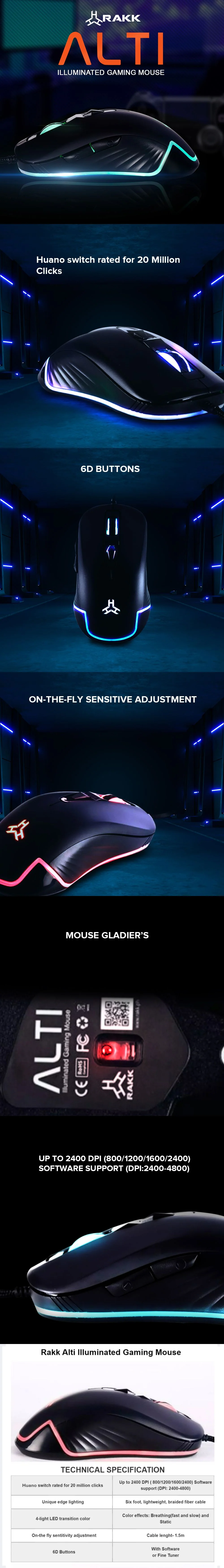 Rakk Alti BVR/ RGY Illuminated Gaming Mouse - Image 10