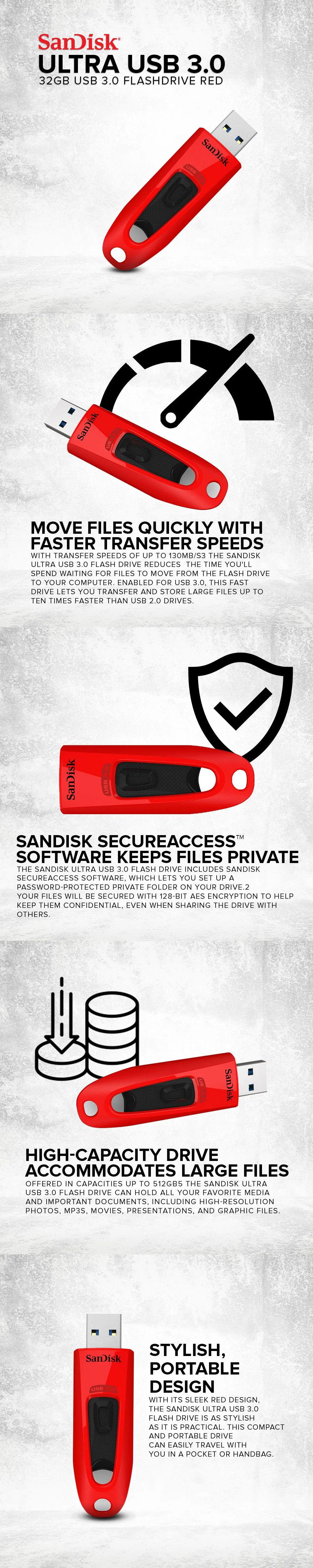 Sandisk SDCZ48-032G-U46R Ultra Flashdrive 32gb Red - Image 6