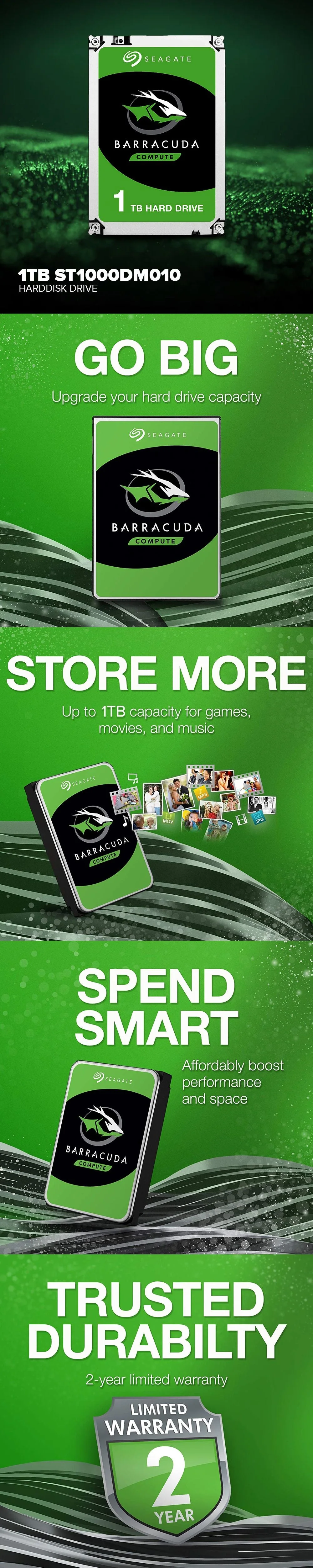 Seagate Barracuda ST1000DM010 1tb 7200RPM 64MB Cache Sata Hard disk Drive - Image 7