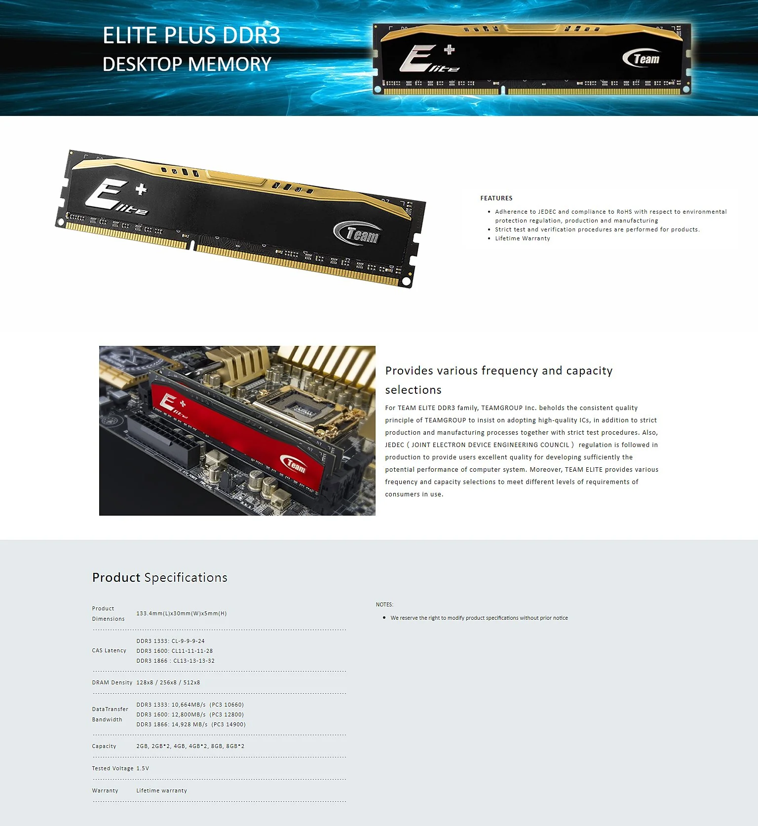 Team Elite 8gb 1x8 1600mhz Ddr3 with Heatspreader Memory - Image 7