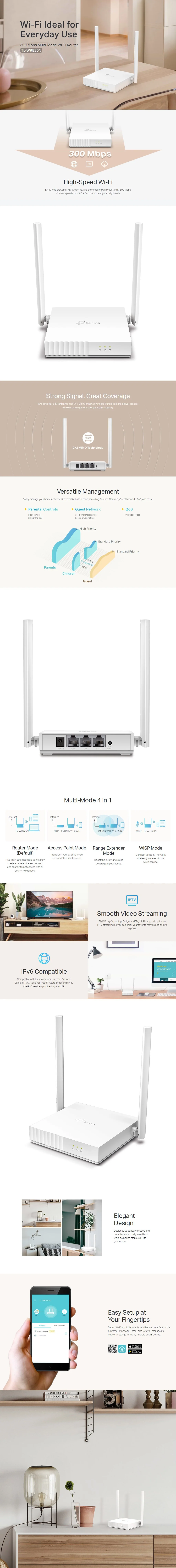 TP-Link TL-WR820N 300 Mbps Speed Wireless WiFi Router, Easy Setup, IPv6 Compatible, Supports Parent Control, Guest Network, Multi-Mode Wi-Fi Router - Image 6