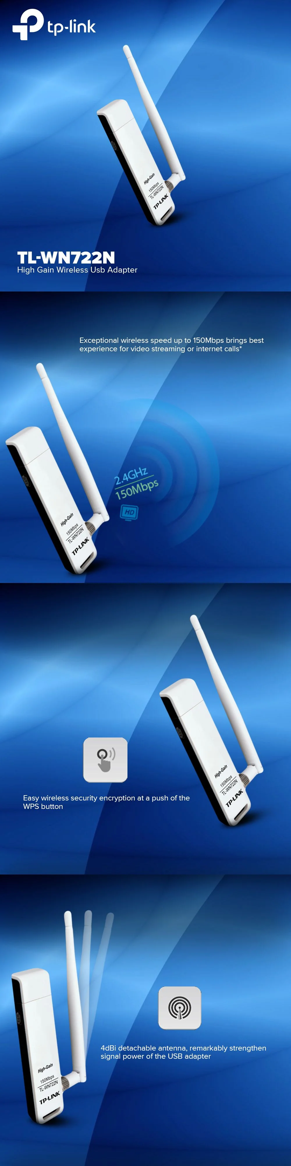 Tp-Link TL-WN722N High Gain Wireless Usb Adapter - Image 6