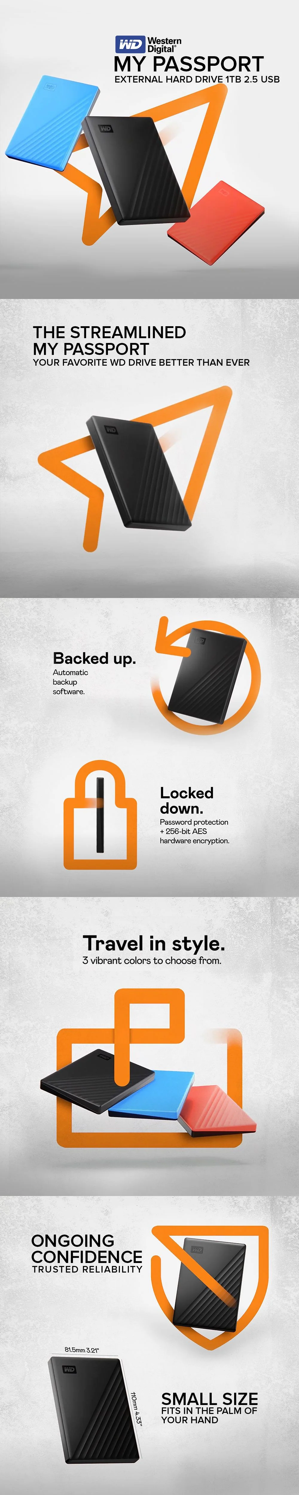 Western Digital My Passport 1tb 2.5 External Hard Disk Drive Black - Image 5